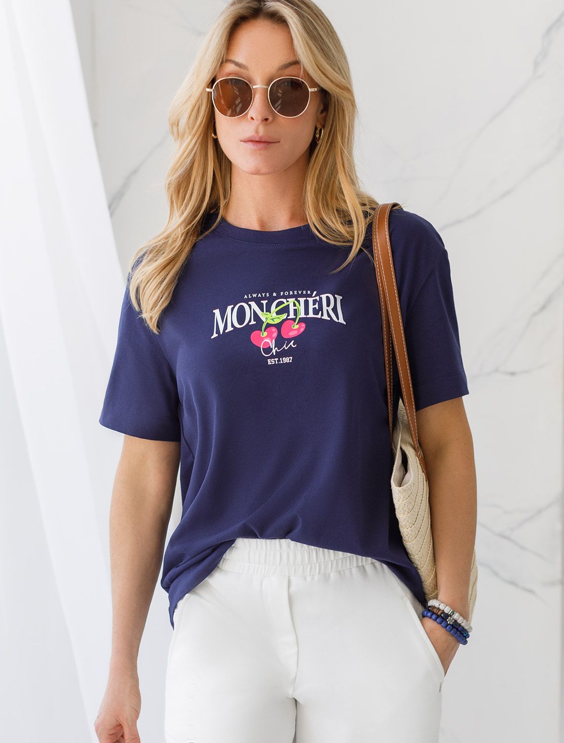 Футболка женская т.синий_moncheri