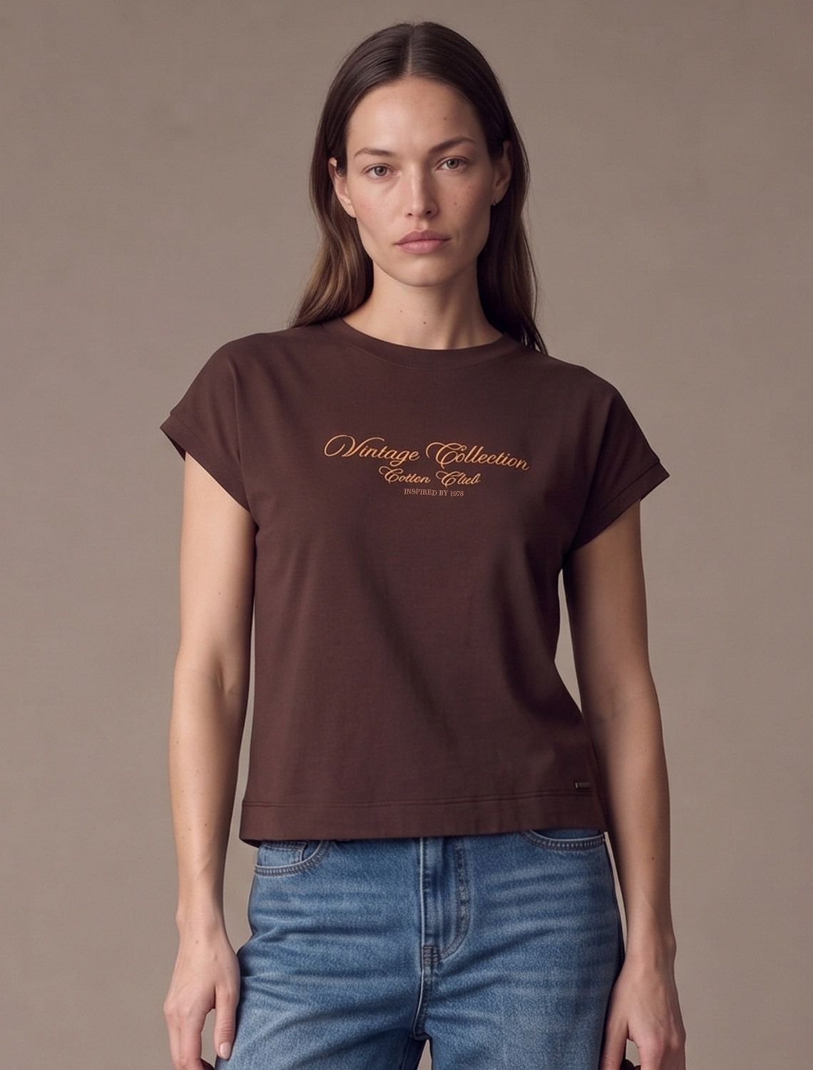 Футболка женская шоколад_vintage