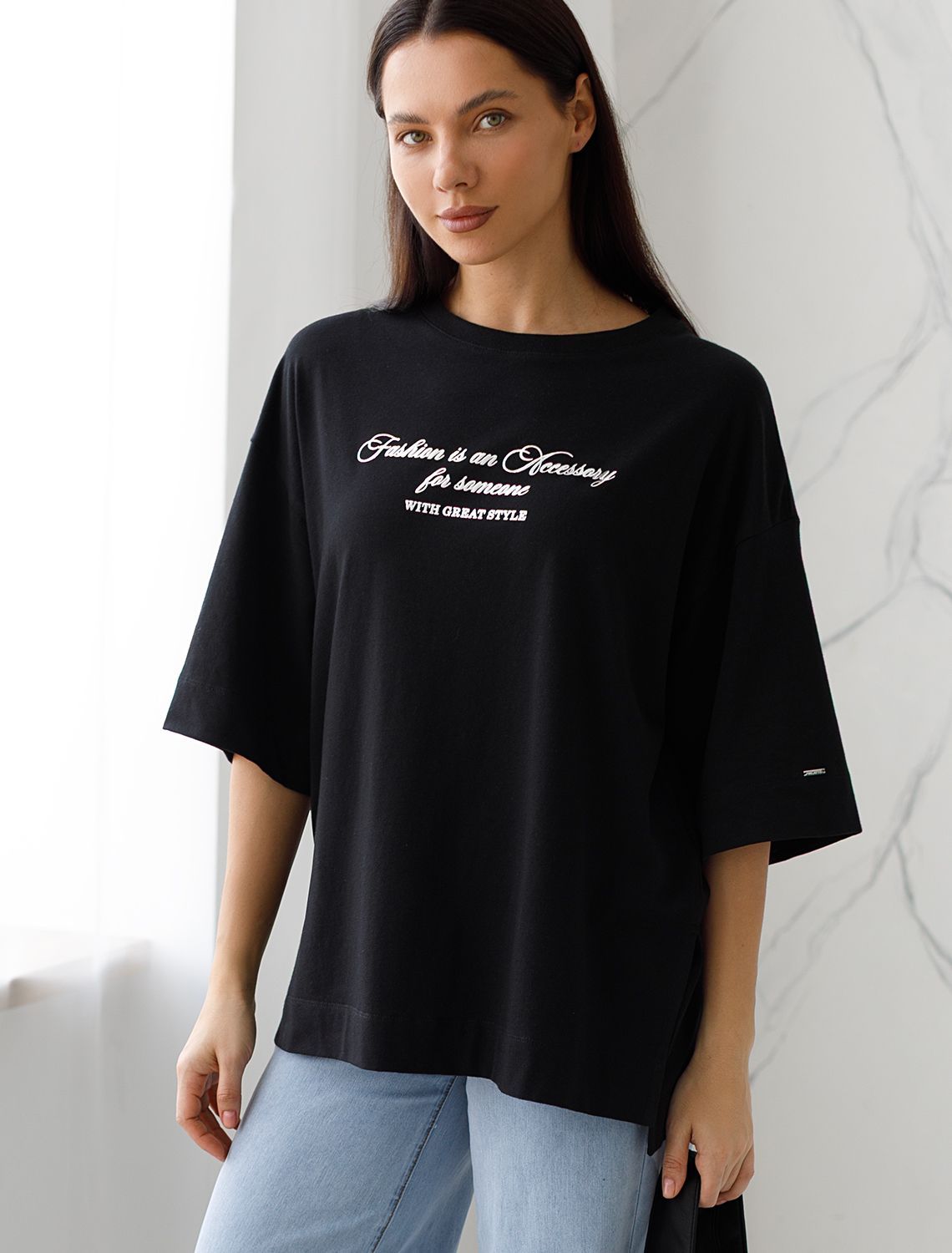 Футболка женская черный_fashion
