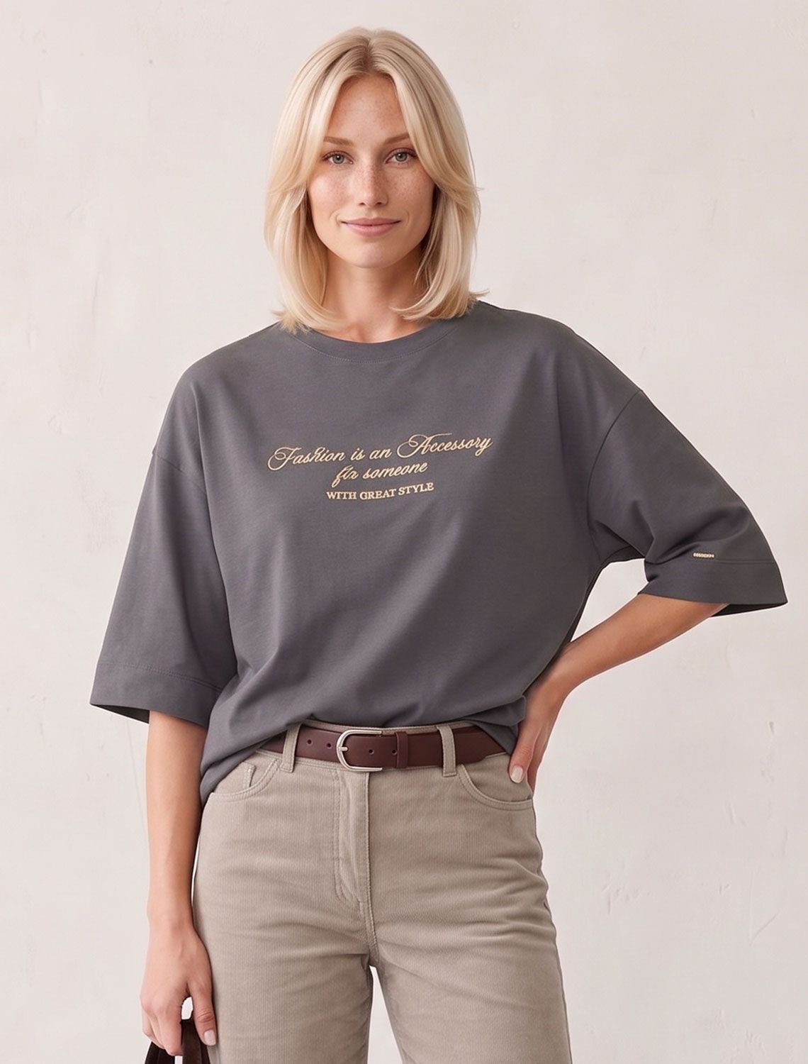 Футболка женская серый_fashion