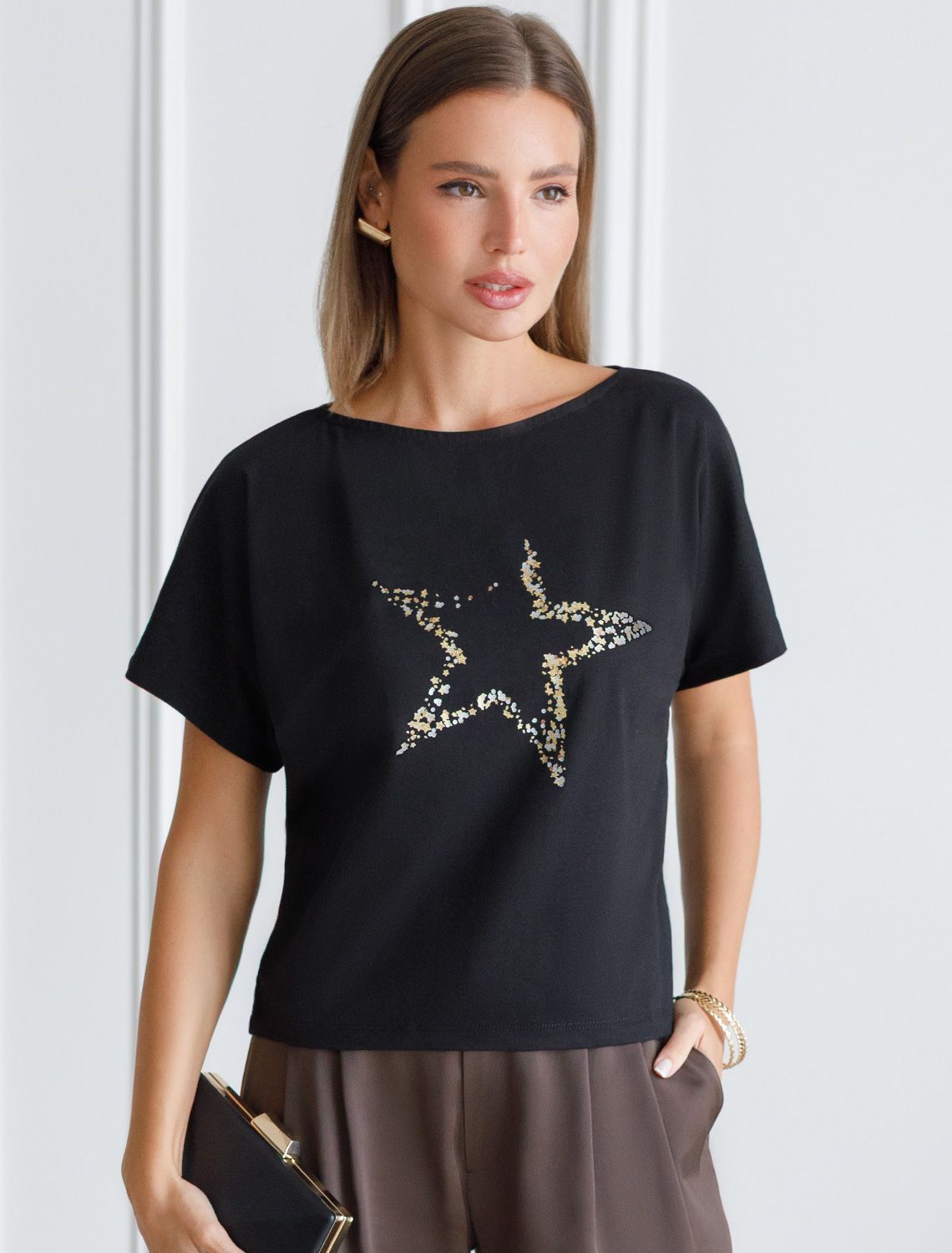 Футболка женская черный_star